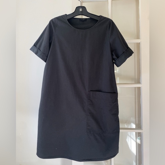COS Charcoal Cotton Tie Waist Dress size Small - Picture 3 of 8